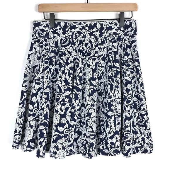 ANGIE Skirt Mini Skater Circle Jacquard Brocade Floral Stretchy Soft Size Large - Picture 1 of 7
